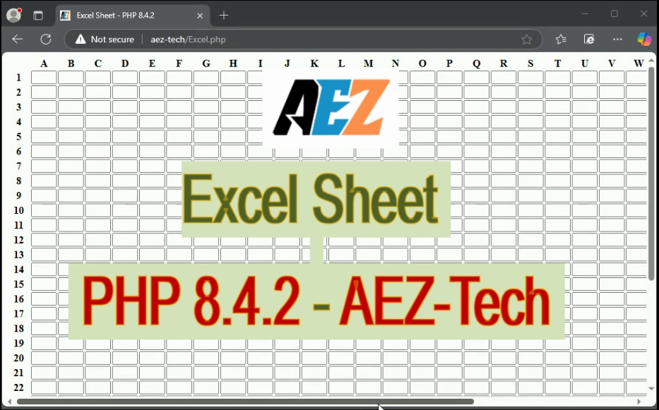 Creating a Web page as an Excel Spreadsheet
